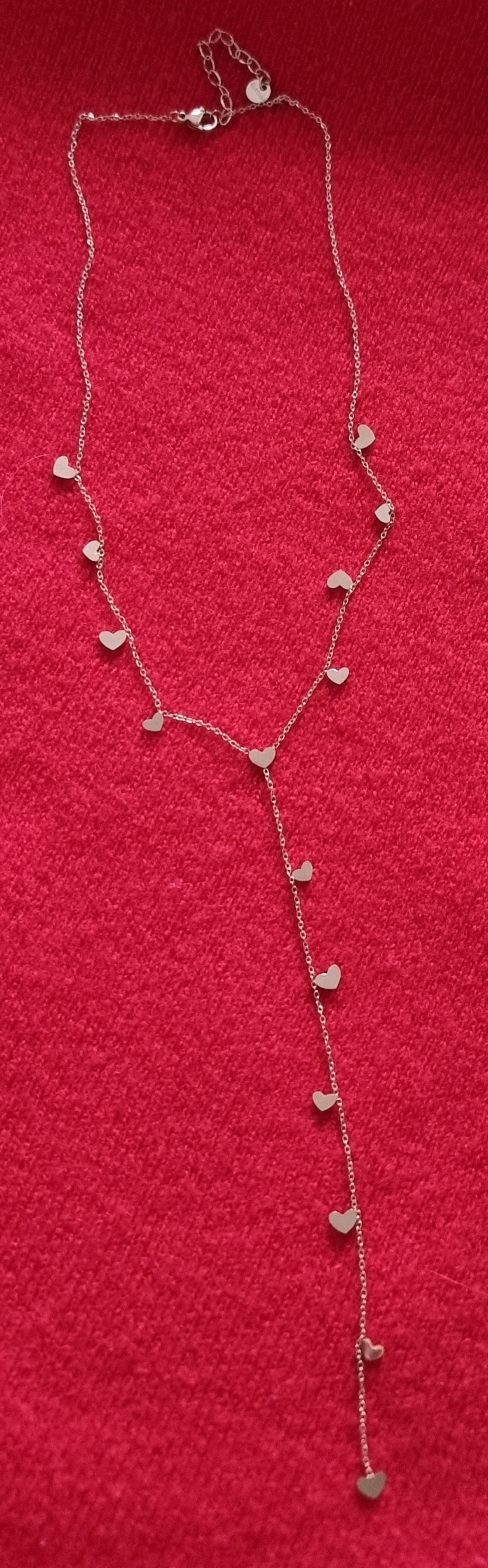 Collier en Y Fin à Mini Cœurs "Cœur Entrelacés"
