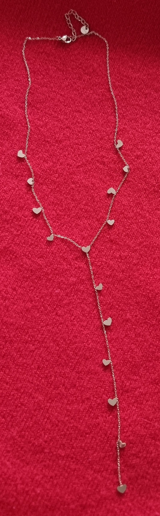 Collier en Y Fin à Mini Cœurs "Cœur Entrelacés"